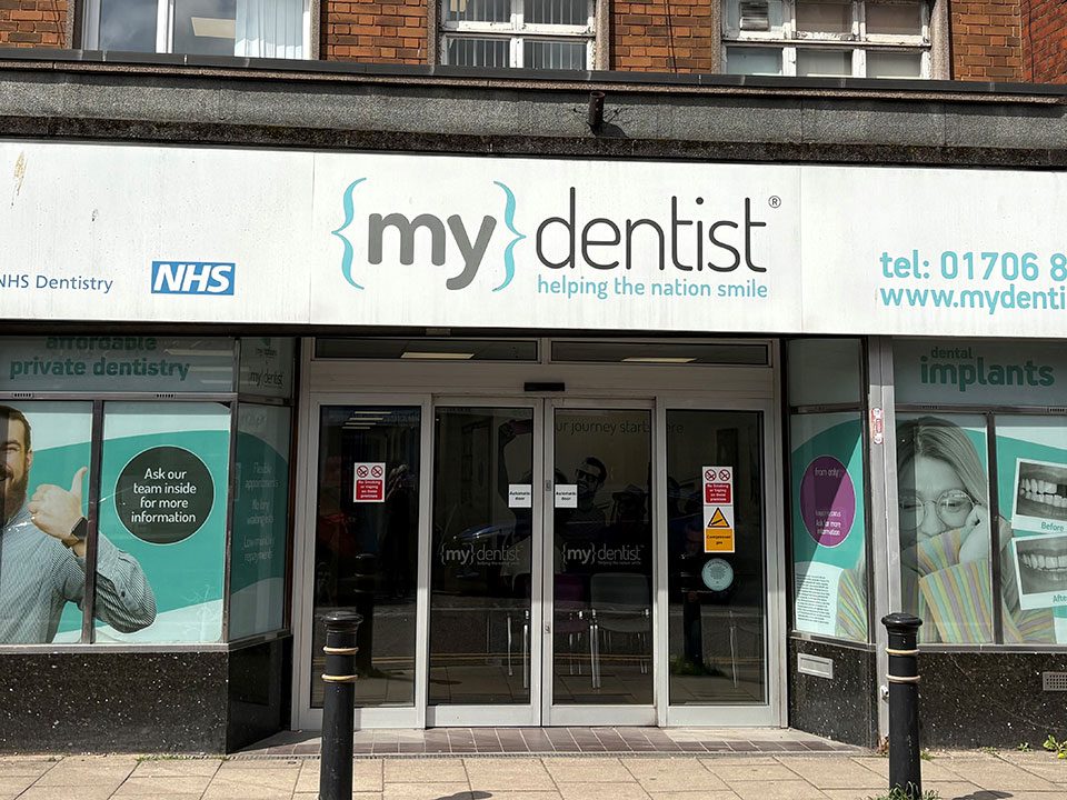 Shopfront of mydentist on Market Street, Shaw